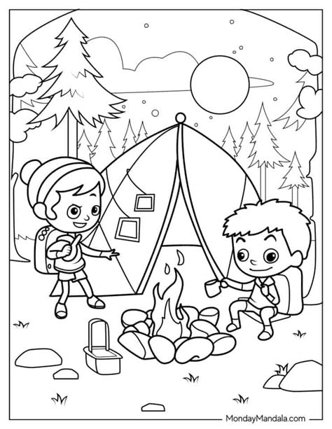 24 Camping And Hiking Coloring Pages Free Pdf Printables