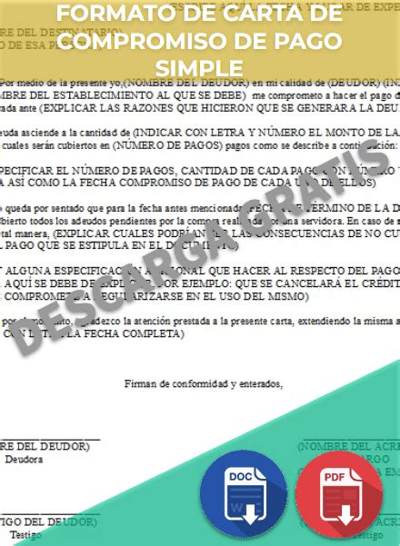 Carta Compromiso De Pago 【 Ejemplos Y Formatos 】word Pdf