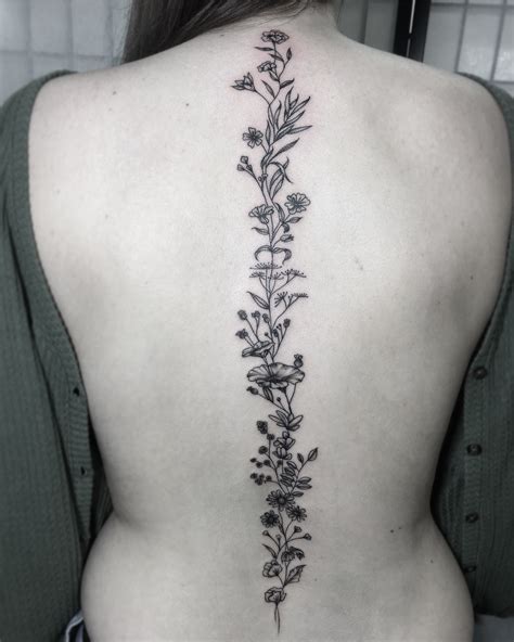 Girl Spine Tattoos Flower Spine Tattoos Floral Back Tattoos Tattoos