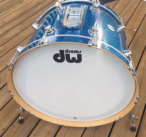 Dw 16x24 Collectors Bass Drum Blue Glass Reverb