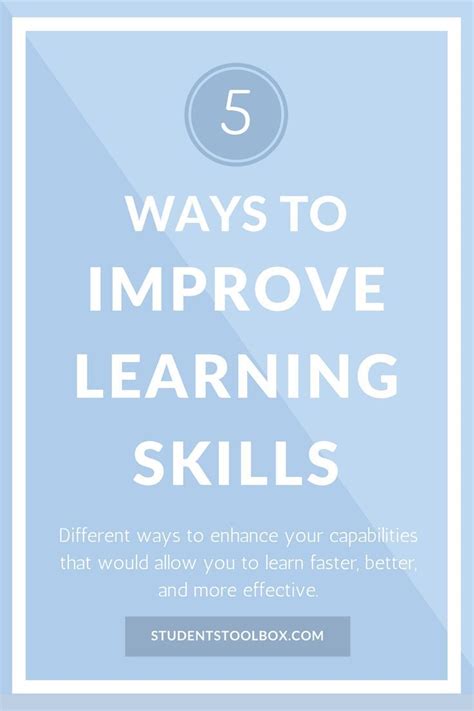 5 Ways To Improve Learning Skills Skills To Learn Online Education