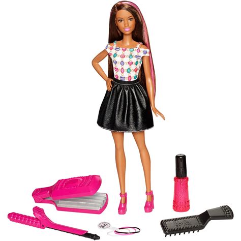 Barbie Diy Crimp And Curl Hairstyles Doll Brunette With No Heat Tools