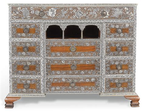 An Anglo Indian Ivory Inlaid Rosewood Writing Or Dressing Table