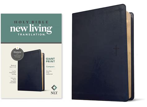 Rockonlinesg Nlt Compact Giant Print Bible Leatherlike Navy Blue