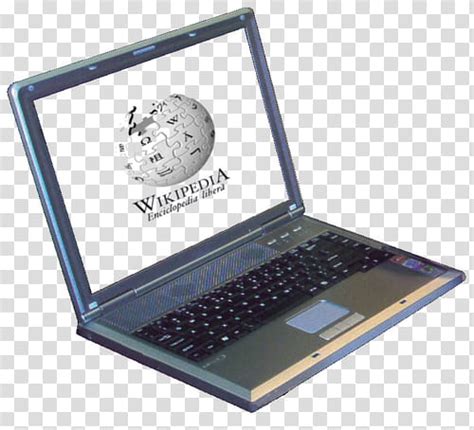 Aesthetic Grunge Gray Laptop Displaying Wikipedia Logo Transparent
