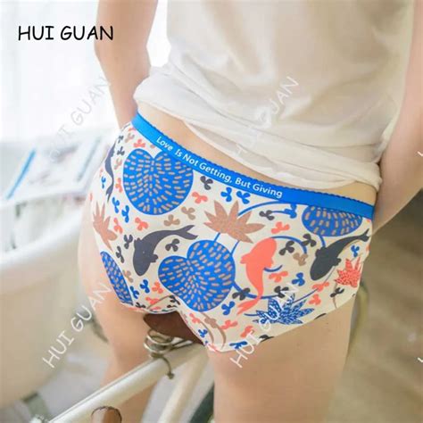 Hui Gaun Cartoon Cute Girl Underwear Women Fashion Colored Soft Cotton Panties Sey Seamless