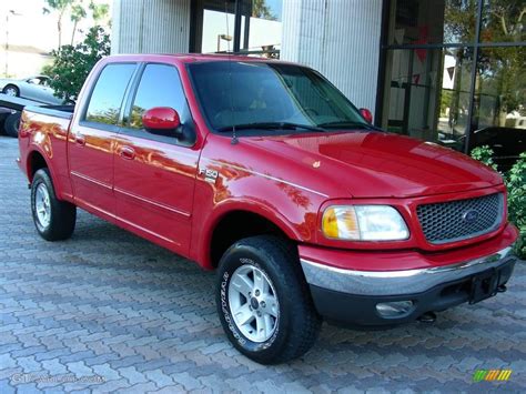 2003 Bright Red Ford F150 Lariat Supercrew 4x4 24148288 Photo 4