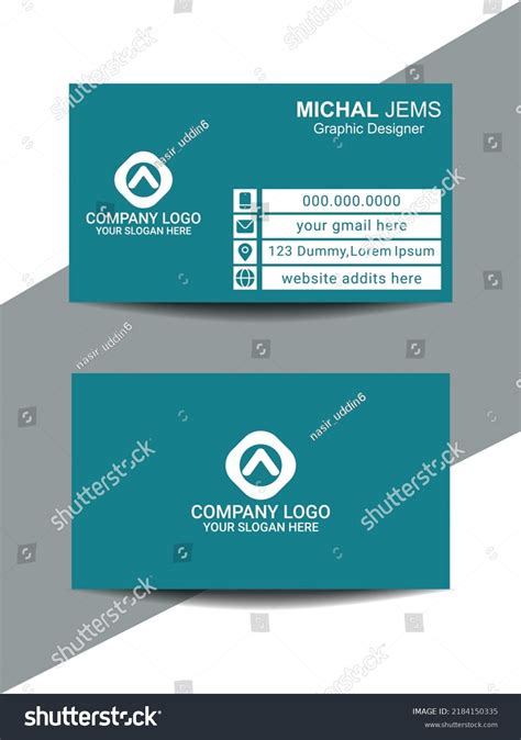 Professional Modern Business Card Design Stock Vector Royalty Free 2184150335 Shutterstock