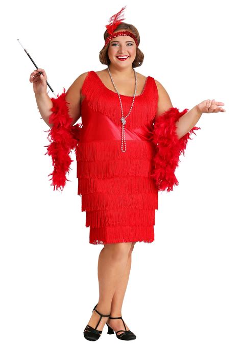 Check spelling or type a new query. Red Plus Size Flapper Dress