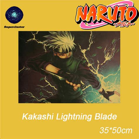 Naruto Kakashi Lightning Blade Anime Poster Kraft Paper Wallpaper