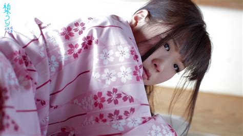 As Uri Lifts Up Her Japanese Yukata Her Silky White Panties And Wide