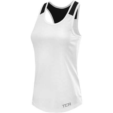 Tca Impulse Printed Racerback Womens Running Vest Tank Top White