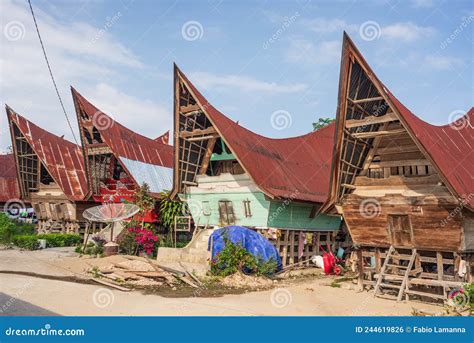 Lake Toba Indonesia March 3 2020 Batak Traditional House Facade