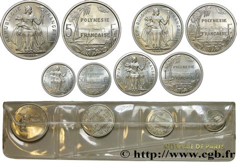 PolynÉsie FranÇaise Série Fleurs De Coins De 4 Monnaies 1965 Paris Fco