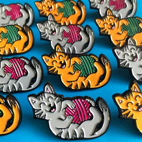 Cat Enamel Pin Badge Kitten Badge Lapel Pin Cat Lover Etsy