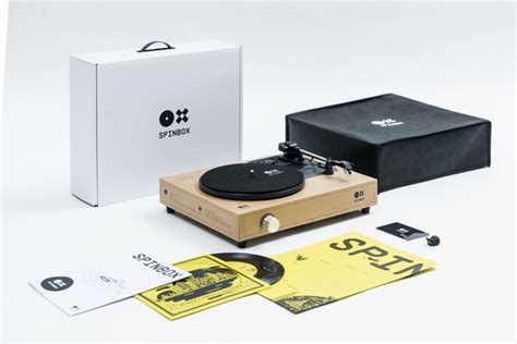 It can be made from old discarded turntable parts shaped into a new table, or it can be assembled from new. Spinbox - A DIY Portable Turntable Kit - Golden Pin Design Award