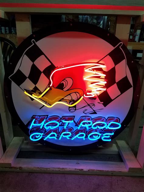 Hot Rod Garage Tin Neon Sign Premier Auction