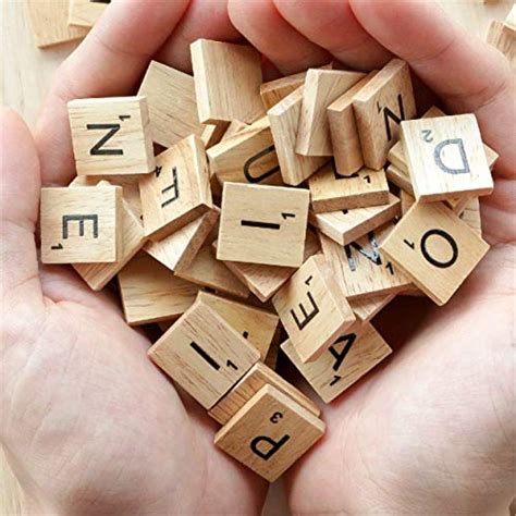 100 Pcs Scrabble Tiles Games Wood Letters A Z Capital Letters For