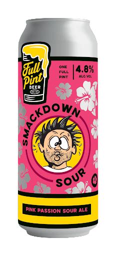 Full Pint Smackdown Sour Pink Passion 116 Oz Can Beverages2u