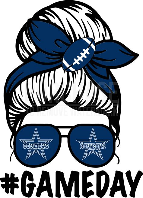 Messy Bun Dallas Cowboy Svg Dallas Cowboy Fan Svg