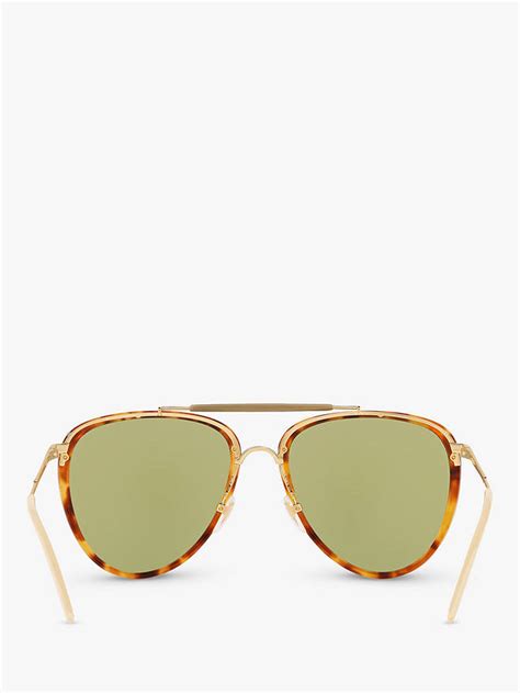 Gucci Gg0672s Womens Aviator Sunglasses Light Havanagreen At John
