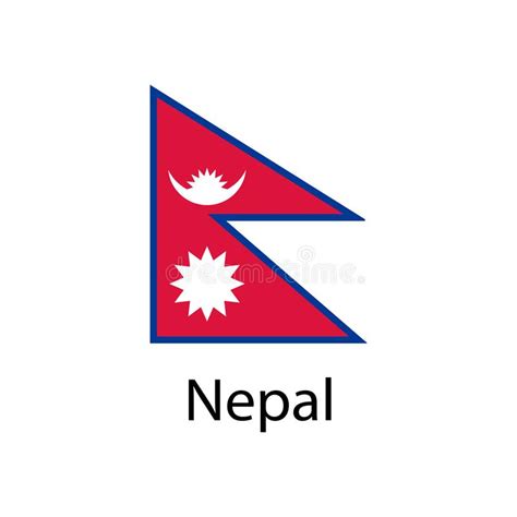 Nepal Official National Flag And Coat Of Arms Asia Stock Vector