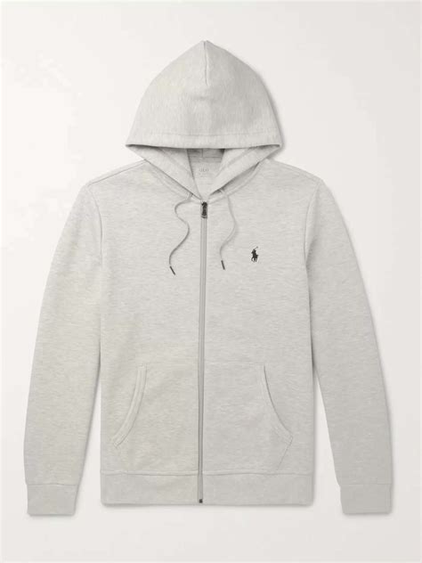 Light Gray Mélange Jersey Zip Up Hoodie Polo Ralph Lauren Mr Porter