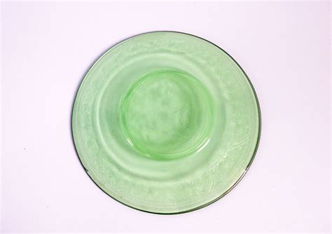 Vintage Green Depression Glass Luncheon Plate Hazel Atlas Clover