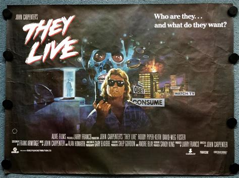 They Live 1988 Uk Quad Film Poster John Carpenter 30