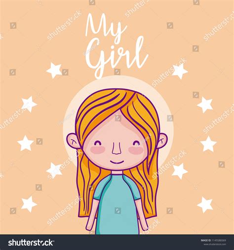 My Beautiful Girl Cartoon Stock Vector Royalty Free 1145588369