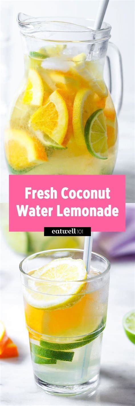 This trendy beverage is replete with electrolytes and other essential nutrients. Fresh Coconut Water Lemonade | Nutritious drink, Lemonade recipes, Healthy drinks recipes
