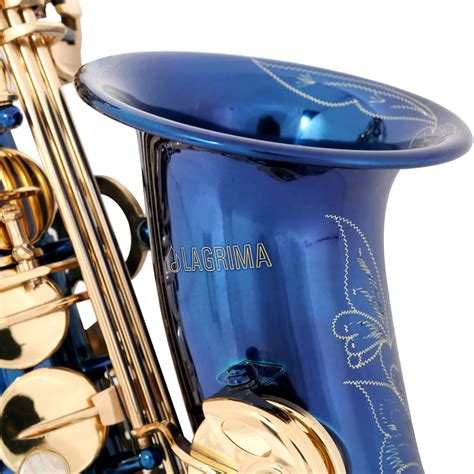 Blue Lacquer Brass Alto Saxophone Eb 2 Tone Sax Wtuner Case Carekit