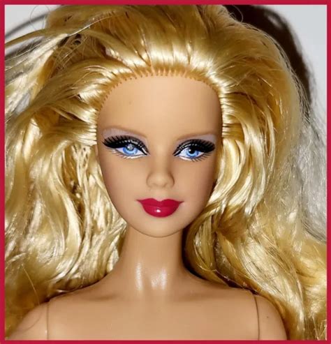 Nude Model Muse Barbie Mackie Face Mold Blonde Hair Blue Eyes Pink Lips Picclick