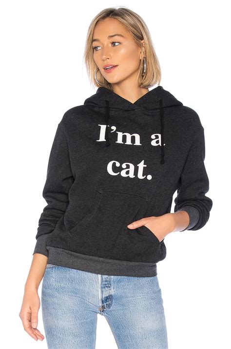 Wildfox Couture Cat Hoodie In Clean Black Gwen Stefanis Cat