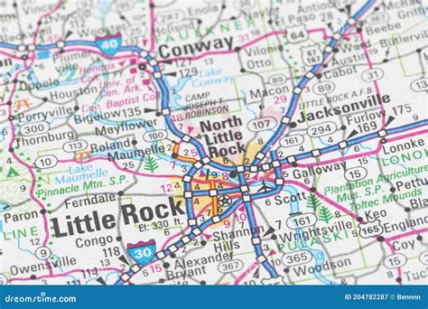 Map Of Little Rock On The Map Arkansas Stock Image Image Of North