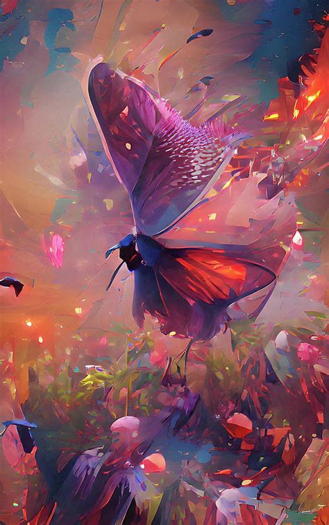 Butterfly Abstract Fantasy Mixed Media By Georgiana Romanovna Fine