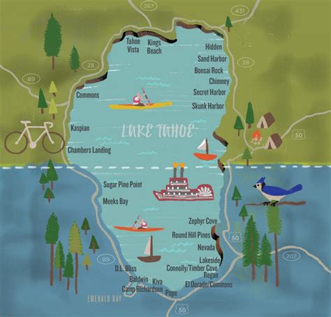 Large Detailed Tourist Map Of Lake Tahoe Images And Photos Finder