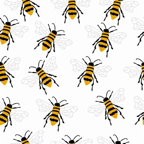 Premium Vector A Pattern Of Bees With Black And Yellow Stripes On The