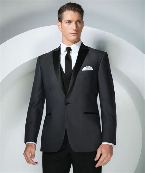 Jims Formal Wear Slim Fit Grey Portofino Tuxedo Mens Suits Wedding