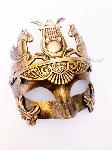 Mens Masquerade Mask Gold Roman God Mask Gladiator Mask Venetian