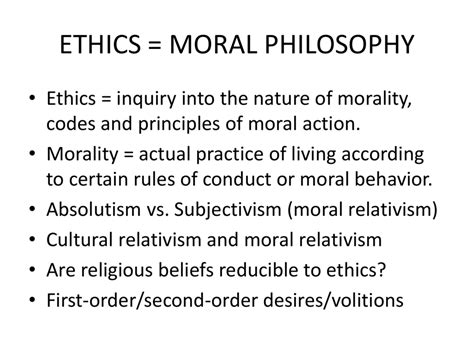 Ethics Moral Philosophy