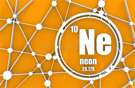 Neon Chemical Element Stock Illustration Illustration Of Molecular