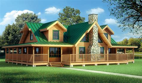 Plan wrap around porch house plans floor home 73907. Log Home and Log Cabin Floor Plan Details