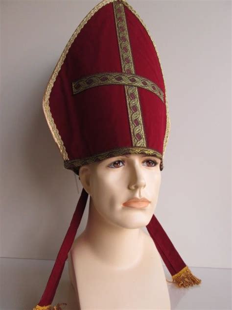Bishop Hat Roman Catholic Cardinal Priest Adult Mens Pope Costume Hat