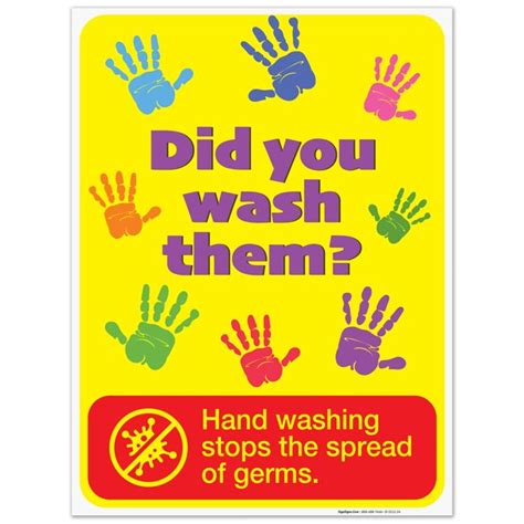 Hand Washing Signs For Kids Hand Washing Stops The Spread Of Germs