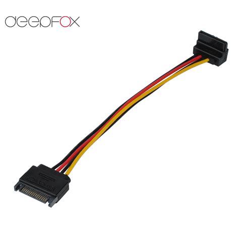Deepfox 18awg 15 Pin Sata Male To Female 15 Pin 15p Sata Adapter Power Extension Cable Wire Cord