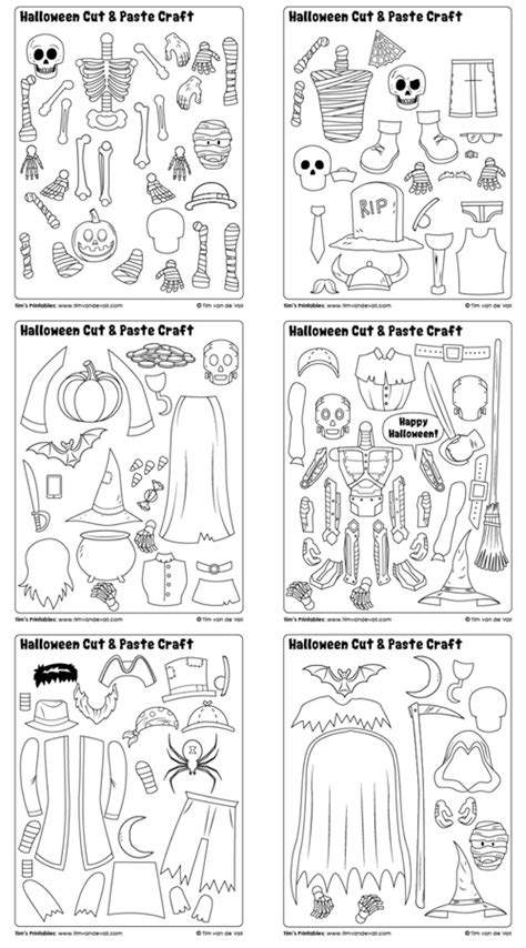 halloween-cut-and-paste-collection-500 - Tim's Printables