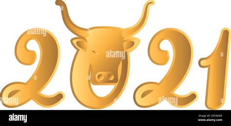 Chinese New Year 2021 With Bull Icon Design China Culture And