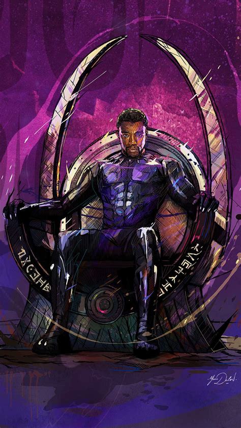 Black Panther King Of Wakanda Art Iphone Wallpaper Iphone Wallpapers