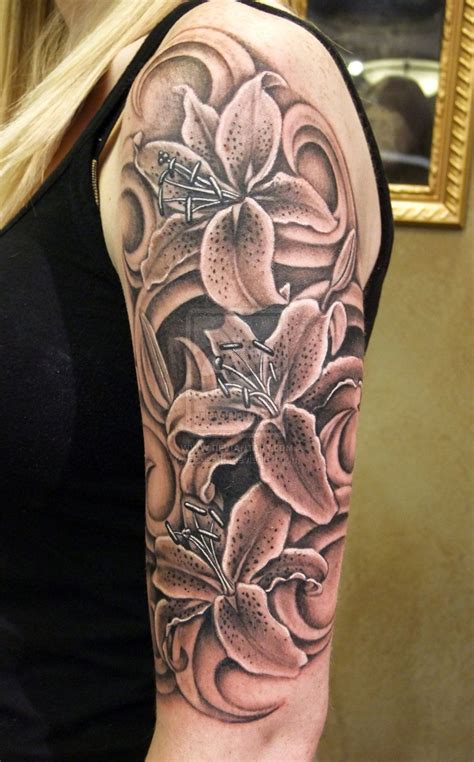 Lily Half Sleeve Tattoo Lily Tiger Lily Tattoos Lily Tattoo Design